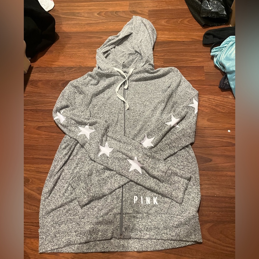 PINK - zip up sweatshirt- size small